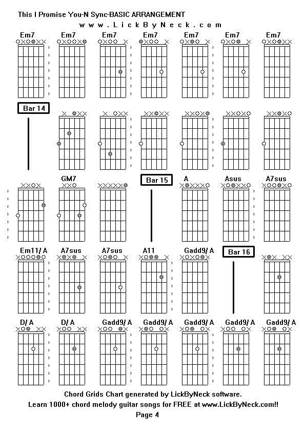 Chord Grids Chart of chord melody fingerstyle guitar song-This I Promise You-N Sync-BASIC ARRANGEMENT,generated by LickByNeck software.